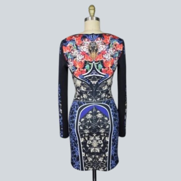 CLOVER CANYON ROYAL EGG VASE FLORAL LONG SLEEVE BODYCON DRESS - Picture 9 of 11